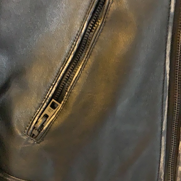 Zara faux leather distressed motorcycle jacket - Picture 3 of 8